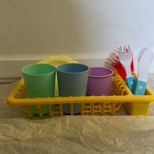 Plastic Toy Dishwashing+Food Play Set